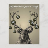 Stag Print, Hirschdruck, Vintag, skandinavisch Postkarte (Vorderseite)