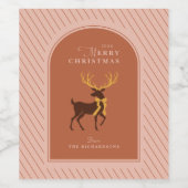 Stag Reindeer Personalisiert Weihnachten Weinetikett (Einzelnes Label)