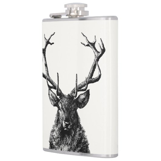 Stag Reindeer Rustic Flachmann (Links)