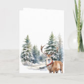 Stag Reindeer Woodland Frohe Weihnachten (Rückseite)