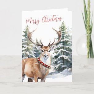 Stag Reindeer Woodland Frohe Weihnachten