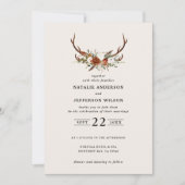 Stag Rost Terracotta floral elegant modern Einladung (Vorderseite)