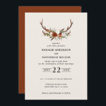 Stag Rost Terracotta floral elegant modern Einladung<br><div class="desc">Rustikale Blumen und Junggeselle laden zu Hochzeiten ein. Mit schönem Rost,  Terrakotta,  rot-rosa und sage-grüne Pampas Gras Eukalyptus Aquarell Details. Diese moderne Hochzeitsfeier lädt zum Set des Stils für Ihren großen Tag ein.</div>