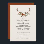 Stag Rost Terracotta floral elegant modern Einladung<br><div class="desc">Rustikale Blumen und Junggeselle laden zu Hochzeiten ein. Mit schönem Rost,  Terrakotta,  rot-rosa und sage-grüne Pampas Gras Eukalyptus Aquarell Details. Diese moderne Hochzeitsfeier lädt zum Set des Stils für Ihren großen Tag ein.</div>