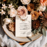 Stag Rost Terracotta floral elegant modern Einladung<br><div class="desc">Rustikale Blumen und Junggeselle laden zu Hochzeiten ein. Mit schönem Rost,  Terrakotta,  rot-rosa und sage-grüne Pampas Gras Eukalyptus Aquarell Details. Diese moderne Hochzeitsfeier lädt zum Set des Stils für Ihren großen Tag ein.</div>