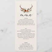 Stag Rost Terracotta floral elegant modern Menükarte (Vorderseite)