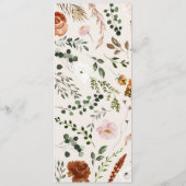 Stag Rost Terracotta floral elegant modern Menükarte (Rückseite)