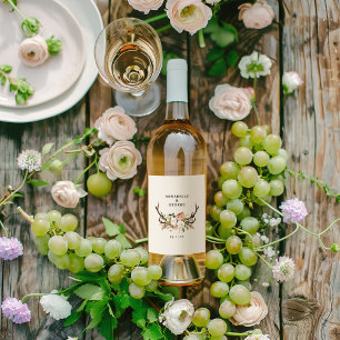 Stag Rost Terracotta pink rustikal elegant rustika Weinetikett