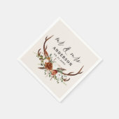 Stag rustikale botanische Hochzeit mr mrs Salbei Serviette (Ecke)