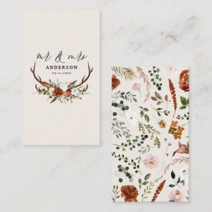 Stag rustikale botanische Hochzeit mr und mrs funk Begleitkarte