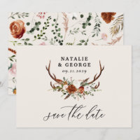 Stag rustikale botanische Hochzeit Terrakotta eleg