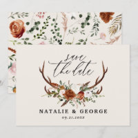 Stag rustikale botanische Hochzeit Terrakotta eleg