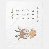 Stag scandi Baby 1 Jahr Milestone Fleece Bla (Vorderseite)