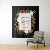 Stag schwarz terracotta floral rustikal Brautbrunc Wandteppich (Beispiel)