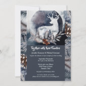 Stag Silhouette Abend Waldwald fallen Einladung (Vorderseite)