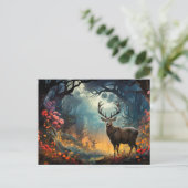 Stag Stehend auf der Wildblume Waldwiese Postkarte (Stehend Vorderseite)