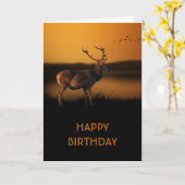 Stag Sunrise Misty Morning Dee Personalisiert Karte (Gelbe Blume)