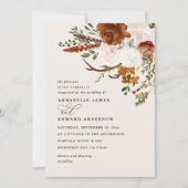 Stag terracotta floral elegante moderne einladung (Vorderseite)