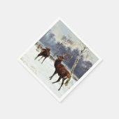 Stag und Dog in einer verschneiten Landschaft Serviette (Ecke)