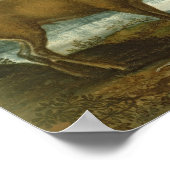 Stag und Hinter einer bewaldeten Landschaft Poster (Ecke)