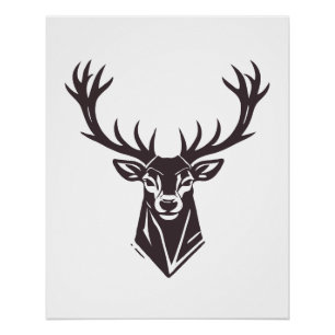 Stag Vector Art Animal Modern Urban City Grafik Poster