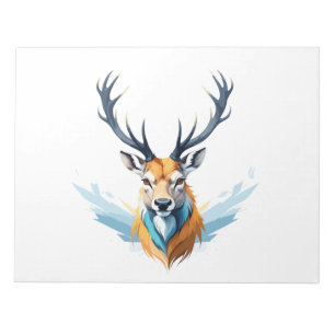 Stag Vector Art mit lebhaften Farben Notizblock