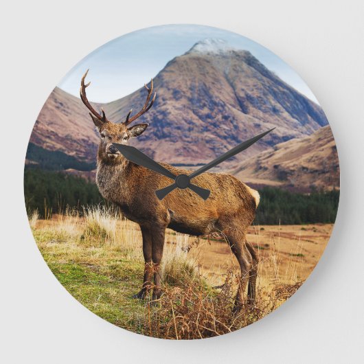 Stag Wall Clock Große Wanduhr (Vorderseite)