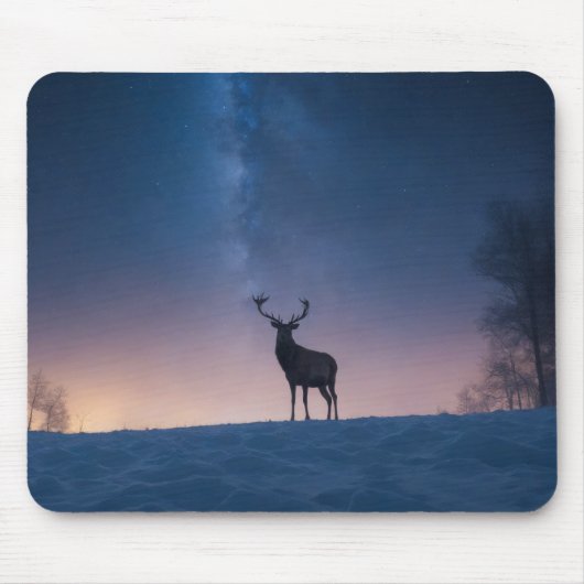 Stag Wild Majestic Animal in der Sternengalaxie Mousepad (Vorne)