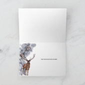 Stag Winter Kiefernkegel Waldlandschaft Aquarell Karte (Innenseite)
