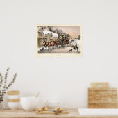 Stagecoach bei Sonnenaufgang außerhalb des Hauses Poster (Küche)
