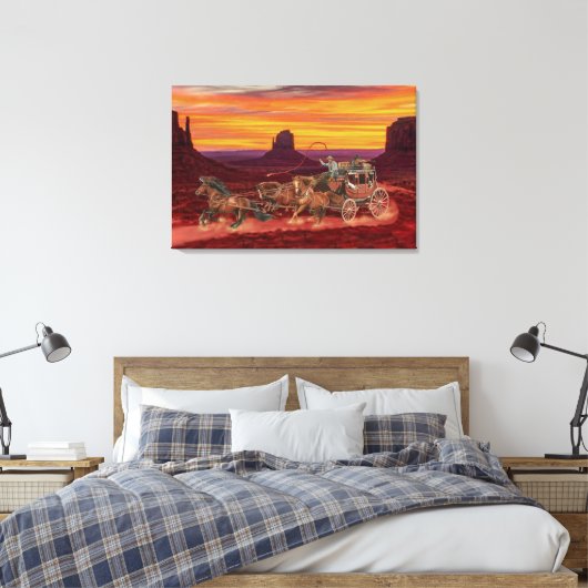STAGECOACH COWBOYS LEINWANDDRUCK (Insitu (Schlafzimmer))