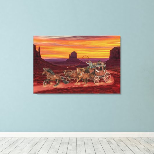 STAGECOACH COWBOYS LEINWANDDRUCK (Insitu (Holzboden))