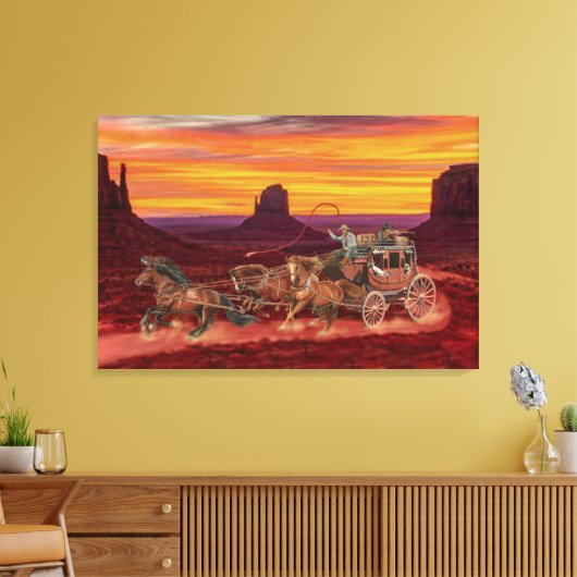 STAGECOACH COWBOYS LEINWANDDRUCK (Insitu (Wohnzimmer))