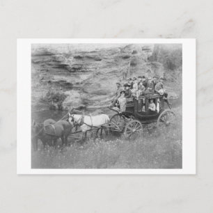 Stagecoach, der Männer, Frauen und Kinder transpor Postkarte