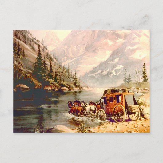 STAGECOACH-FLUSSÜBERSCHREITUNG DURCH SHARON SHARPE POSTKARTE (Vorderseite)