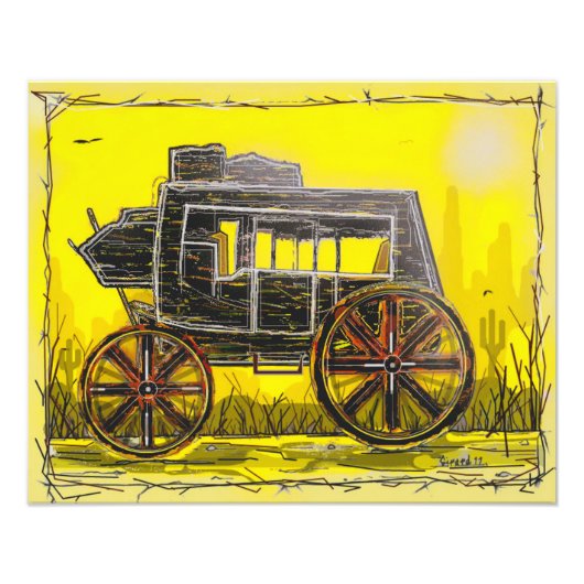 Stagecoach in the Desert Fotodruck (Vorne)