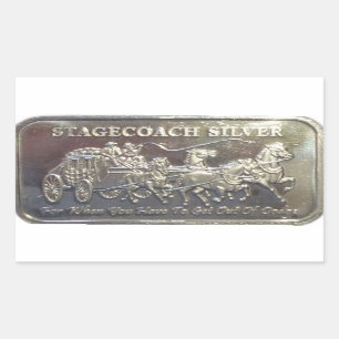 Stagecoach-Silber Rechteckiger Aufkleber