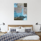 "Staged" Aquamarine und braune Abstrakte Kunst Can Leinwanddruck (Insitu (Schlafzimmer))
