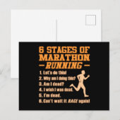 Stages Of Marathon Running Sarcastic Runner Graphi Einladungspostkarte (Vorne/Hinten)