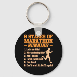 Stages Of Marathon Running Sarcastic Runner Graphi Schlüsselanhänger