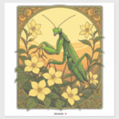 Stagmomantin und GelbjasminBlume Aufkleber (Blatt)