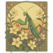 Stagmomantin und GelbjasminBlume Aufkleber (Vorderseite)