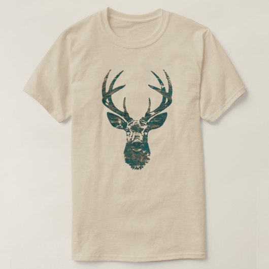 Stags Kopf mit Geweih T-Shirt (Design vorne)