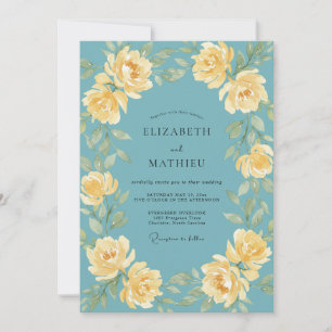 Stahl-Butter-Pfingstrosen-Hochzeit Einladung