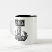 Stahl-Design-Master-Entsorgung explosionsgefährdet Zweifarbige Tasse (Vorderseite Links)