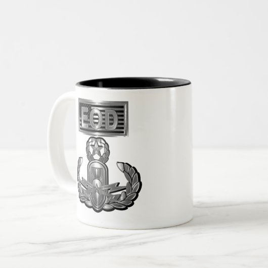 Stahl-Design-Master-Entsorgung explosionsgefährdet Zweifarbige Tasse (Vorderseite Links)