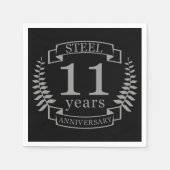 Stahl Elfter Hochzeitstag 11 Jahre Serviette (Vorderseite)