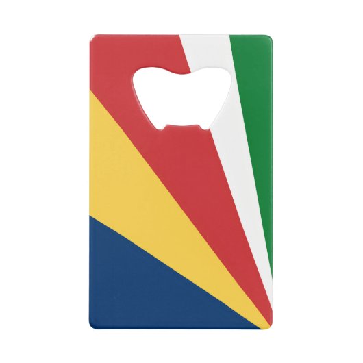 Stahl Flaschenöffner mit den Farben der Seychellen (Vorderseite)
