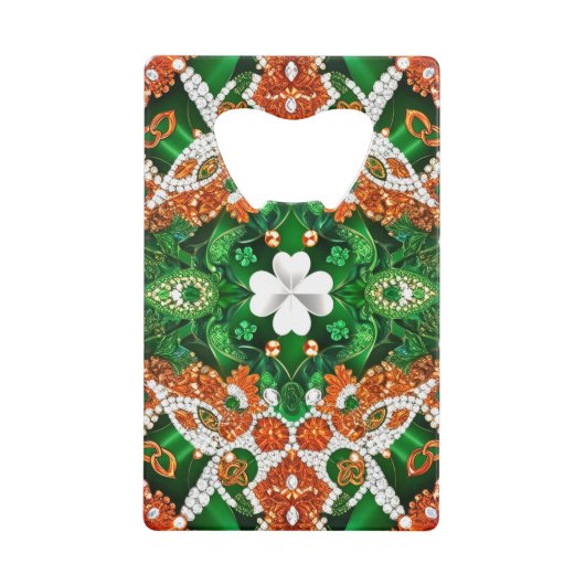 Stahl Flaschenöffner mit irischen Farben (Vorderseite)