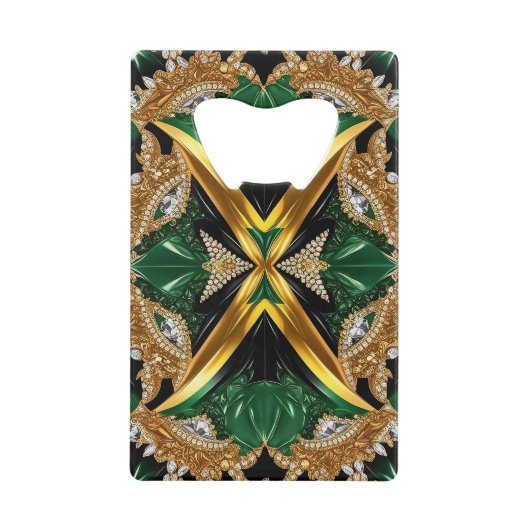 Stahl Flaschenöffner mit Jamaika Farben (Vorderseite)